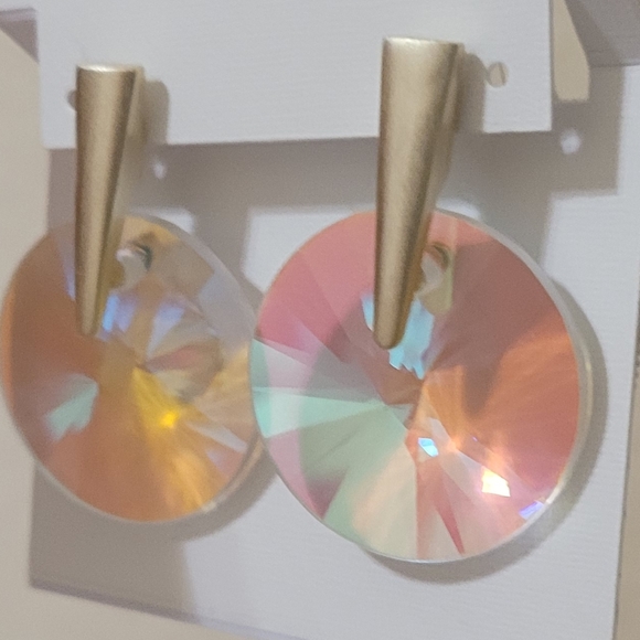 Kendra Scott Dichroic Jolie Earrings Beautiful Faceted Stones - Picture 11 of 15